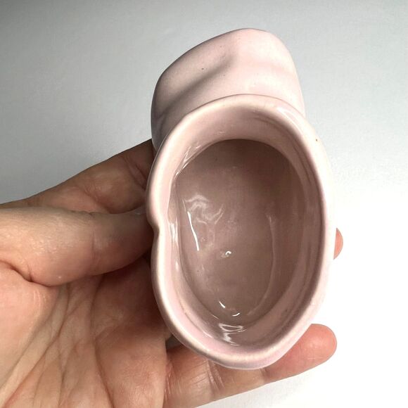 Vintage Collectible Miniature Baby Shoe Figurine Decoration Porcelain Pink - Picture 5 of 12